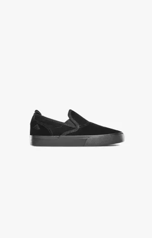 Emerica Wino G6 Youth Slip On Shoes, Black/Black