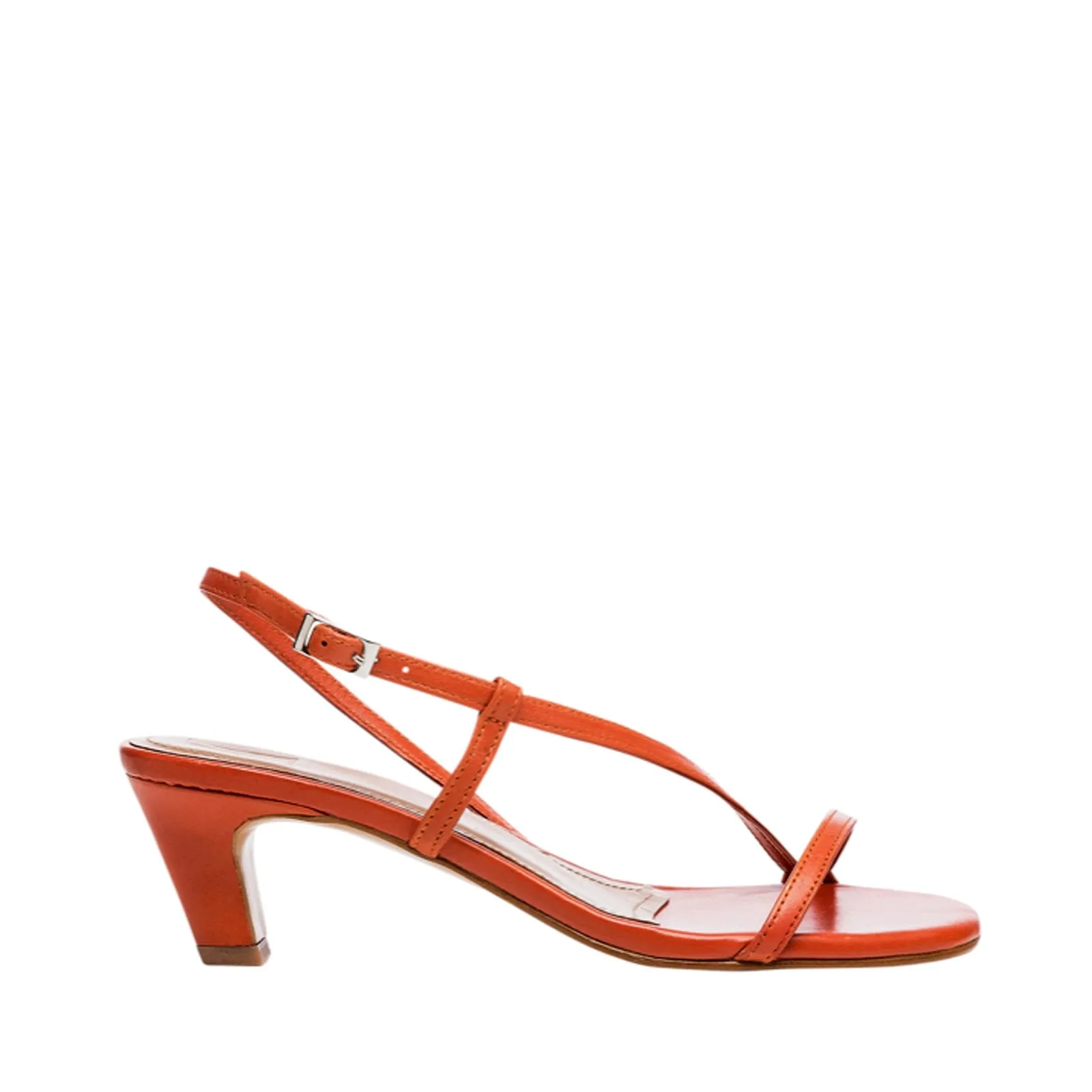 Emma Leather Brick Red Heeled Sandals