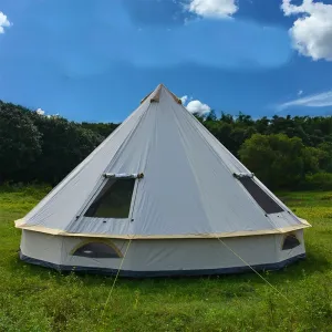 Glaming Luxury Mongolia Yurt, Family Travel, Hiking, Outdoor Camping Castle Tent, Silver Coated UV Function 6-10 Persons