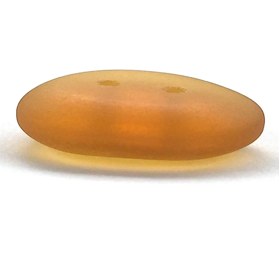 Golden Amber Glass Faux Sea Glass Button 3/4" - 7/8" Made from Recycled Glass Bottles