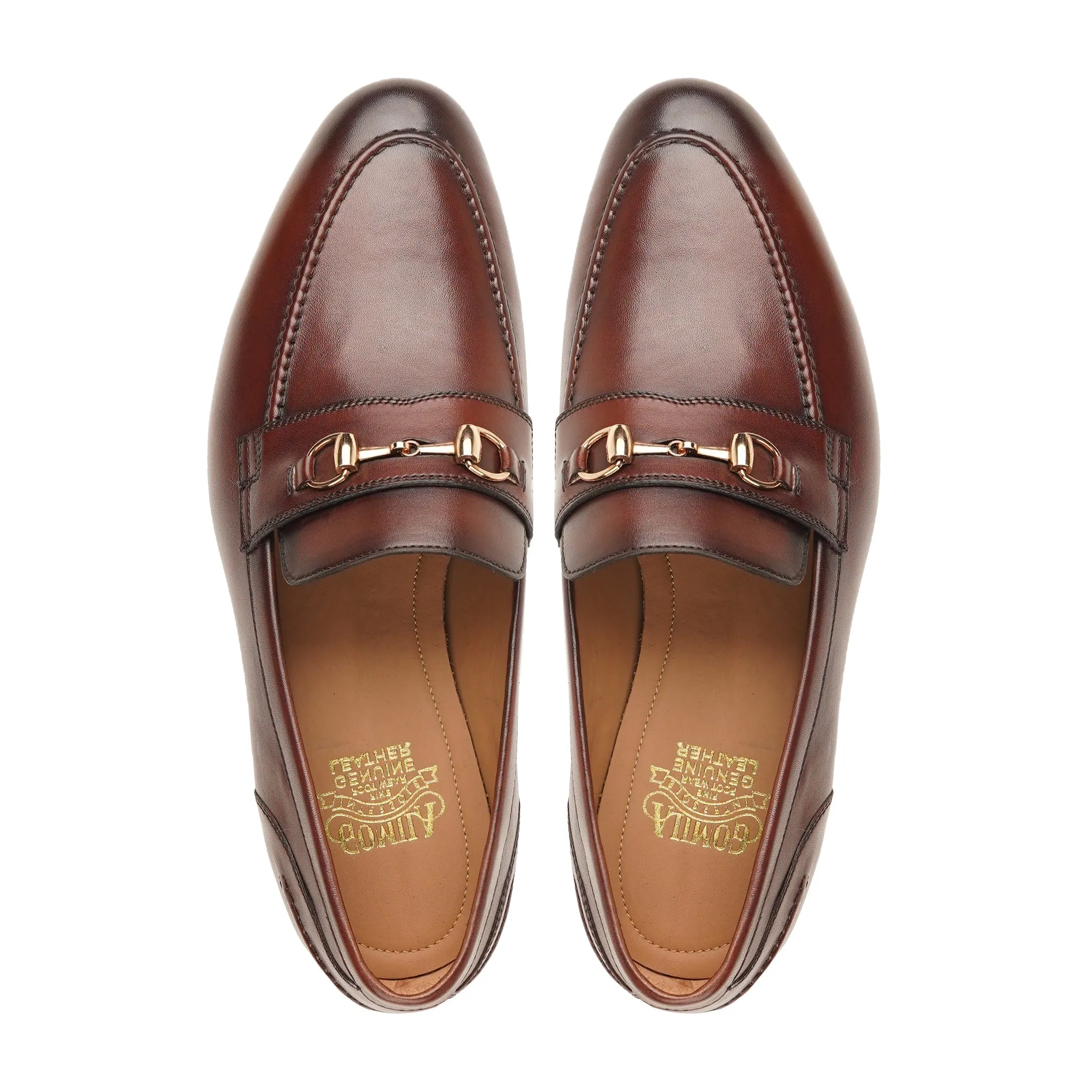 Hadano - Men's Burnished Reddish Brown Calf Leather Loafer