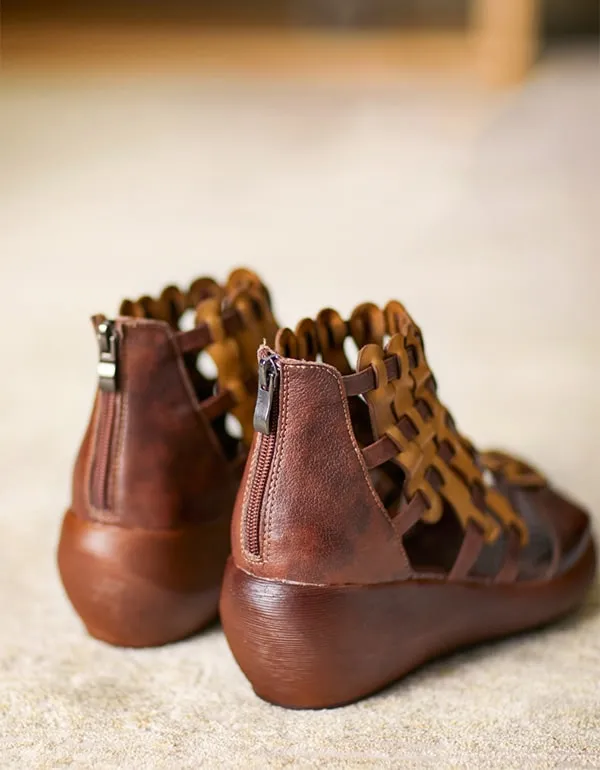 Handmade Woven Retro Leather Sandals