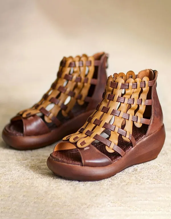 Handmade Woven Retro Leather Sandals