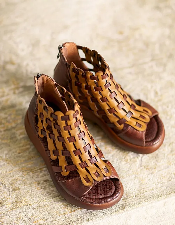 Handmade Woven Retro Leather Sandals