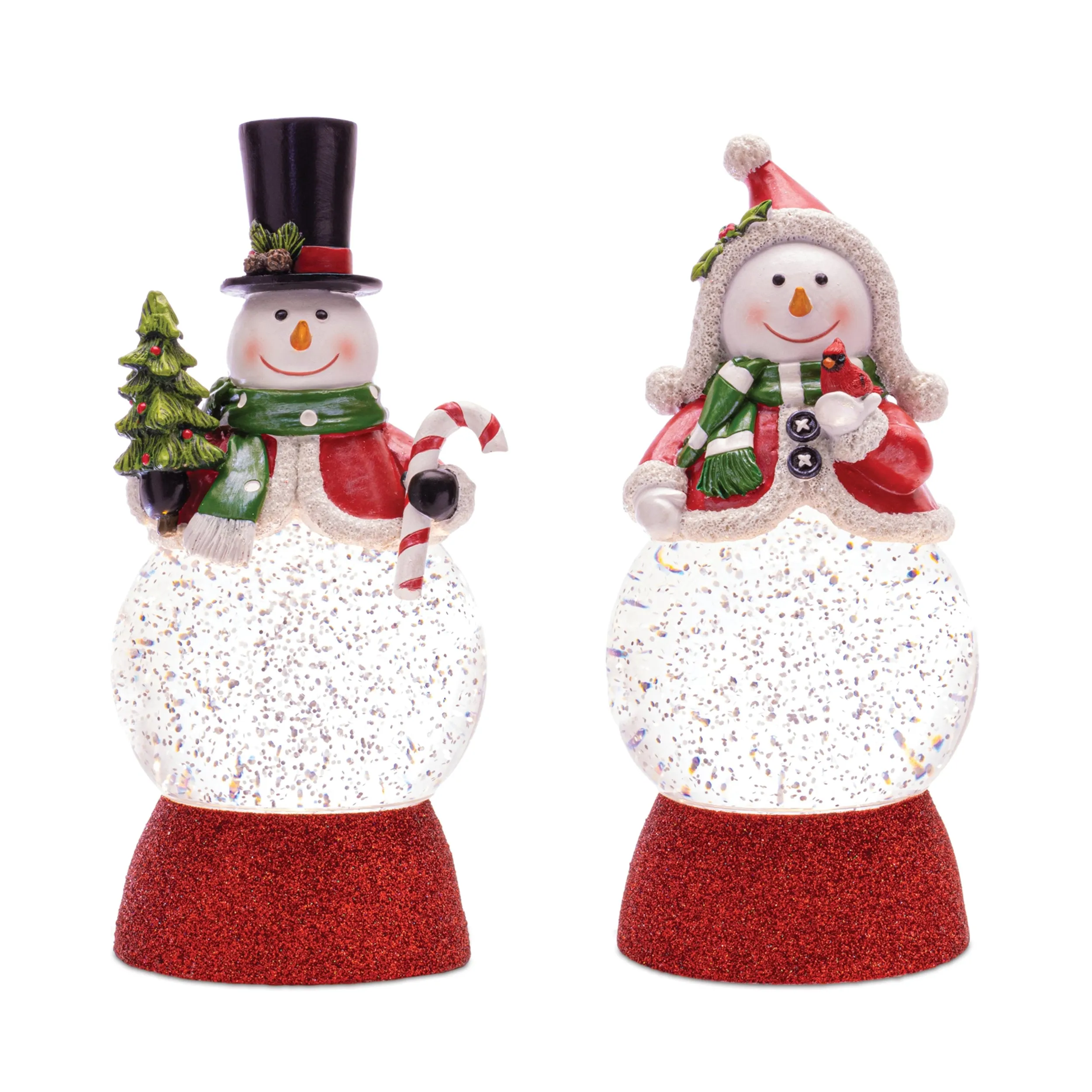 Holiday Snowman Snow Globe Lantern