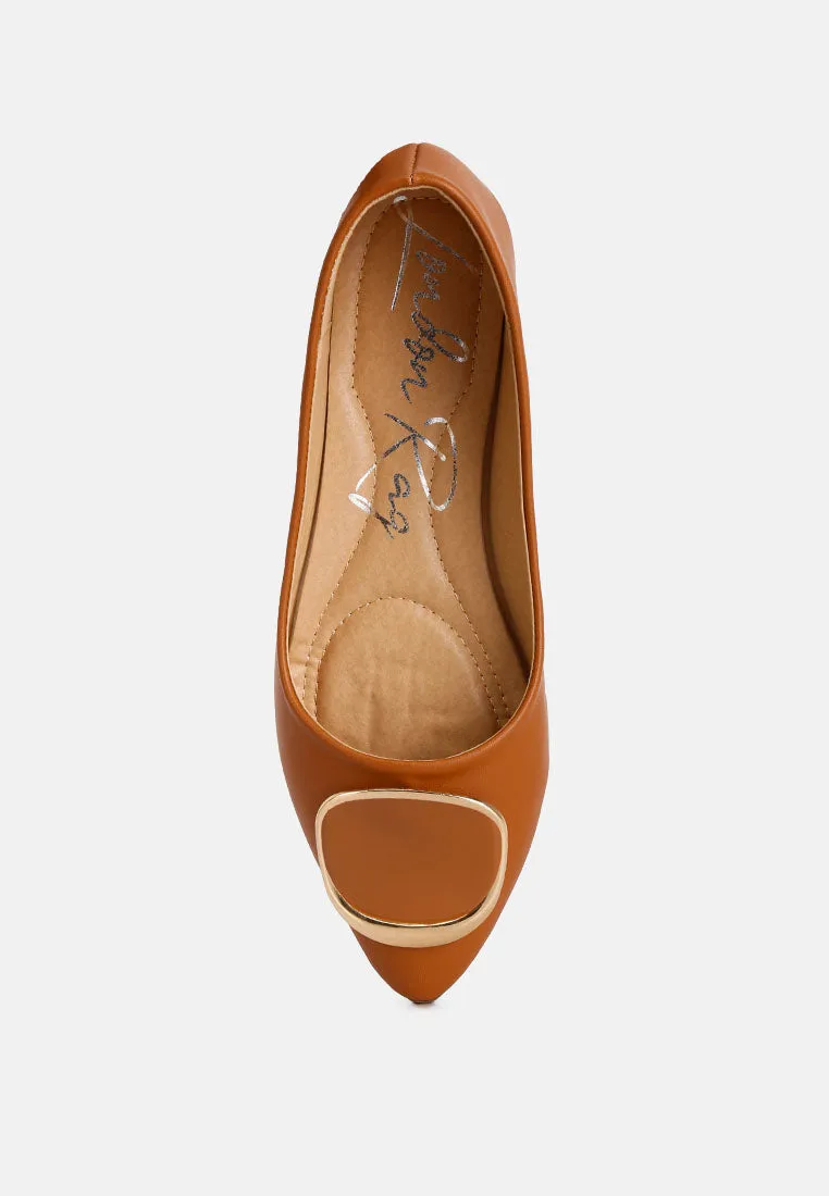 Karder Brooch Detail Ballet Flats