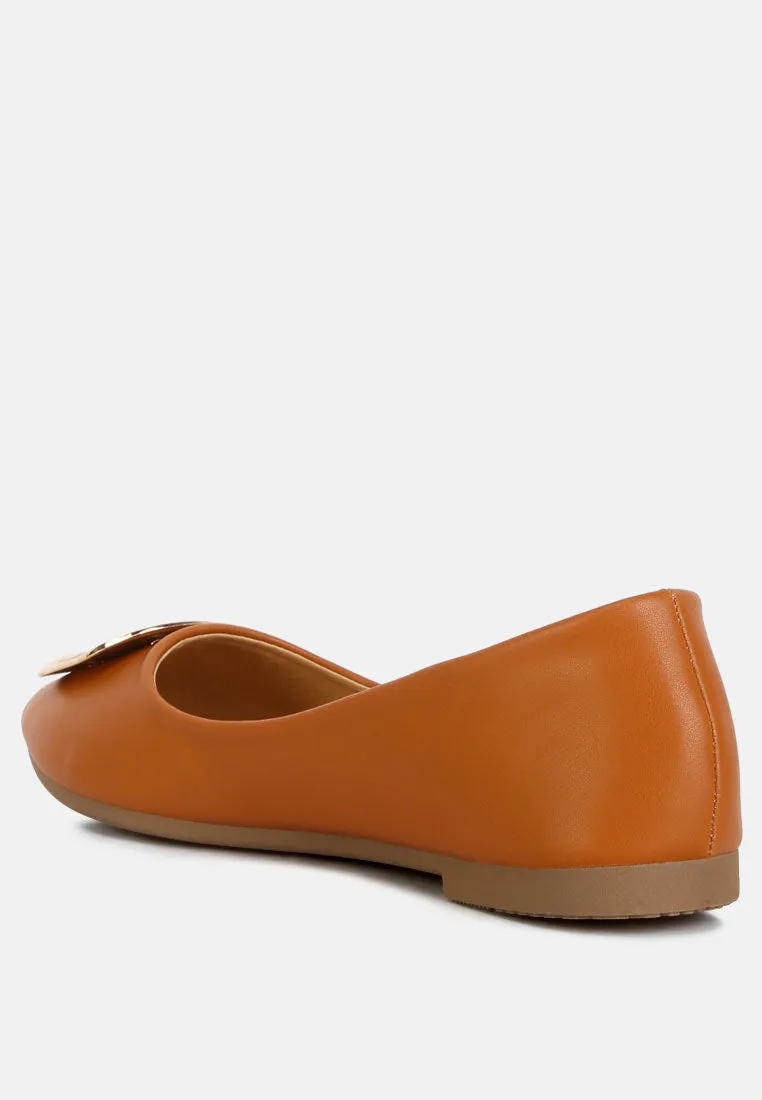 Karder Brooch Detail Ballet Flats