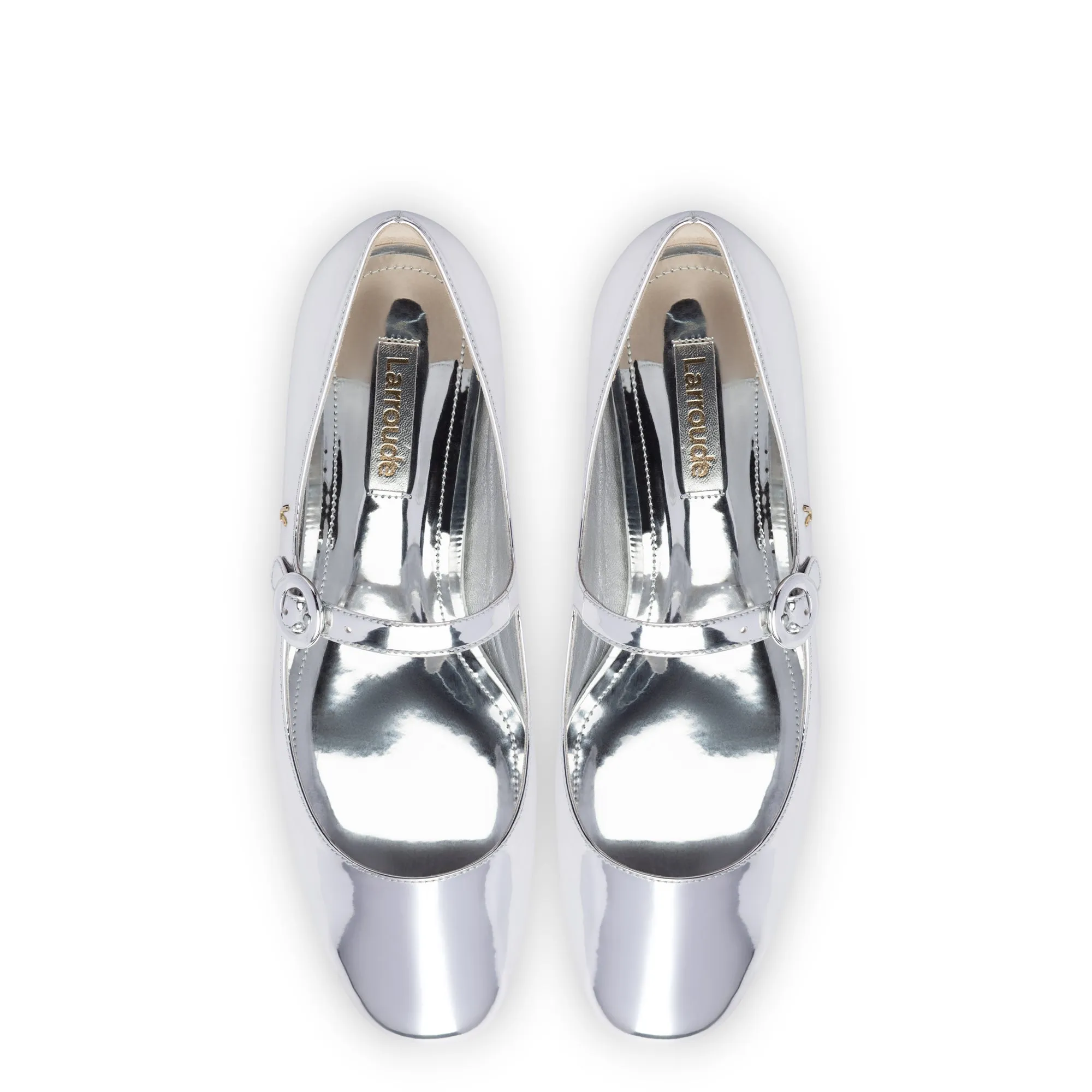 LARROUDE Blair Ballet Flat | Silver Specchio