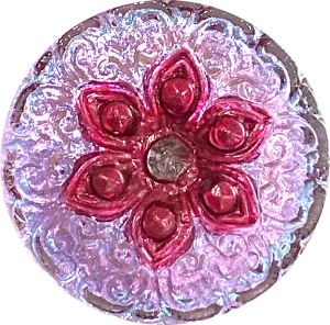 Magenta   Pink Arabian Star Glass Button 3/4" #CZ 185