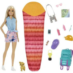 Mattel HDF73 11.5-in Barbie Camping Malibu Hiking Doll and 10 Accessories Playset