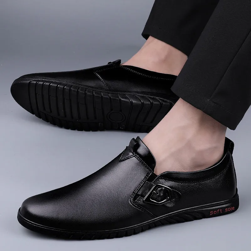 Men Driving Breathable Flats Casual Shoes Wedding Slip on loafers Leather Shoes | 23008