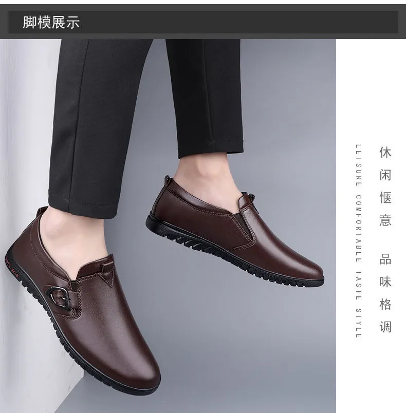 Men Driving Breathable Flats Casual Shoes Wedding Slip on loafers Leather Shoes | 23008