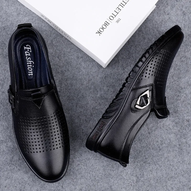 Men Driving Breathable Flats Casual Shoes Wedding Slip on loafers Leather Shoes | 23008