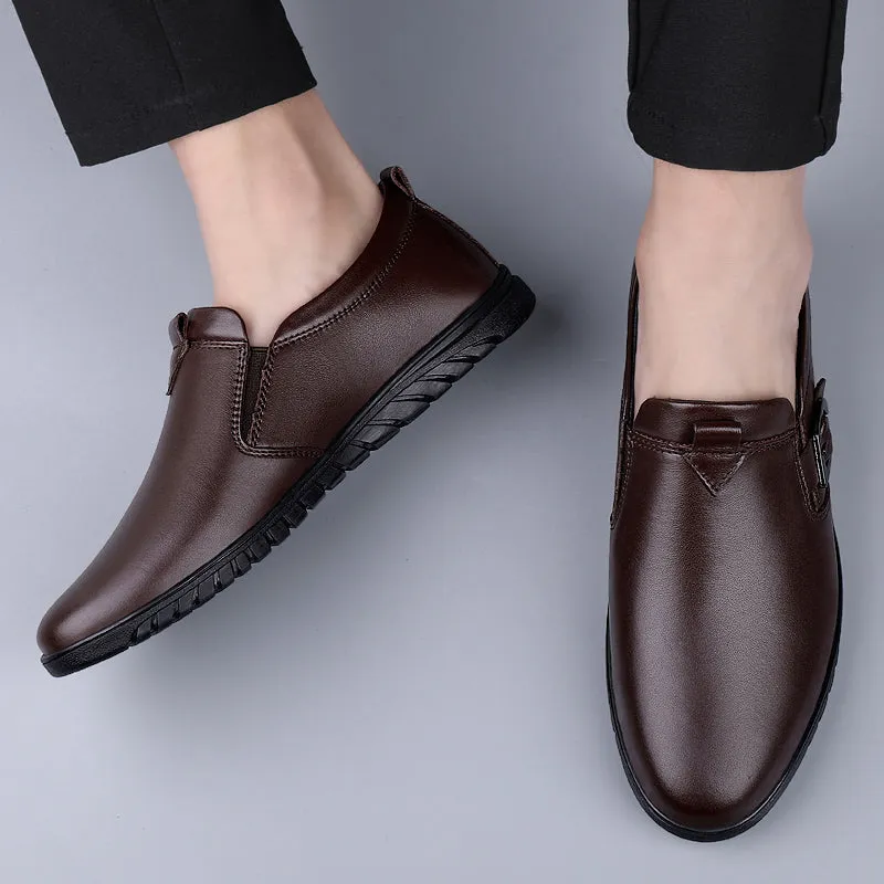 Men Driving Breathable Flats Casual Shoes Wedding Slip on loafers Leather Shoes | 23008