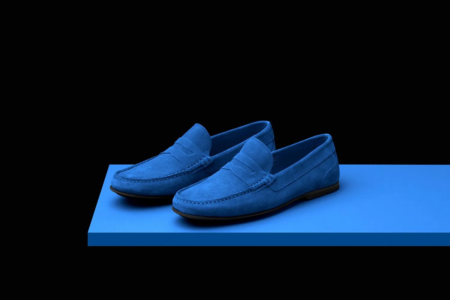 Mens Blue Suede Driving Loafers