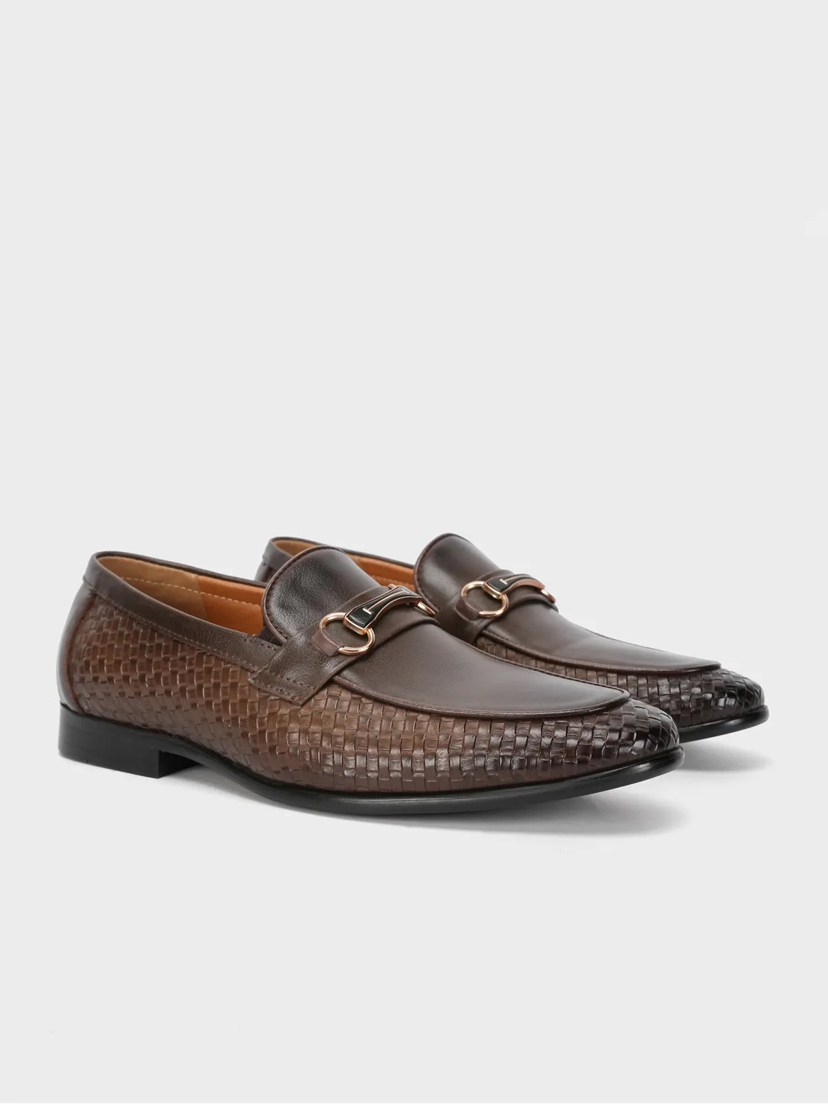 Mens "CHICORY" Leather Formal Textured Shoes