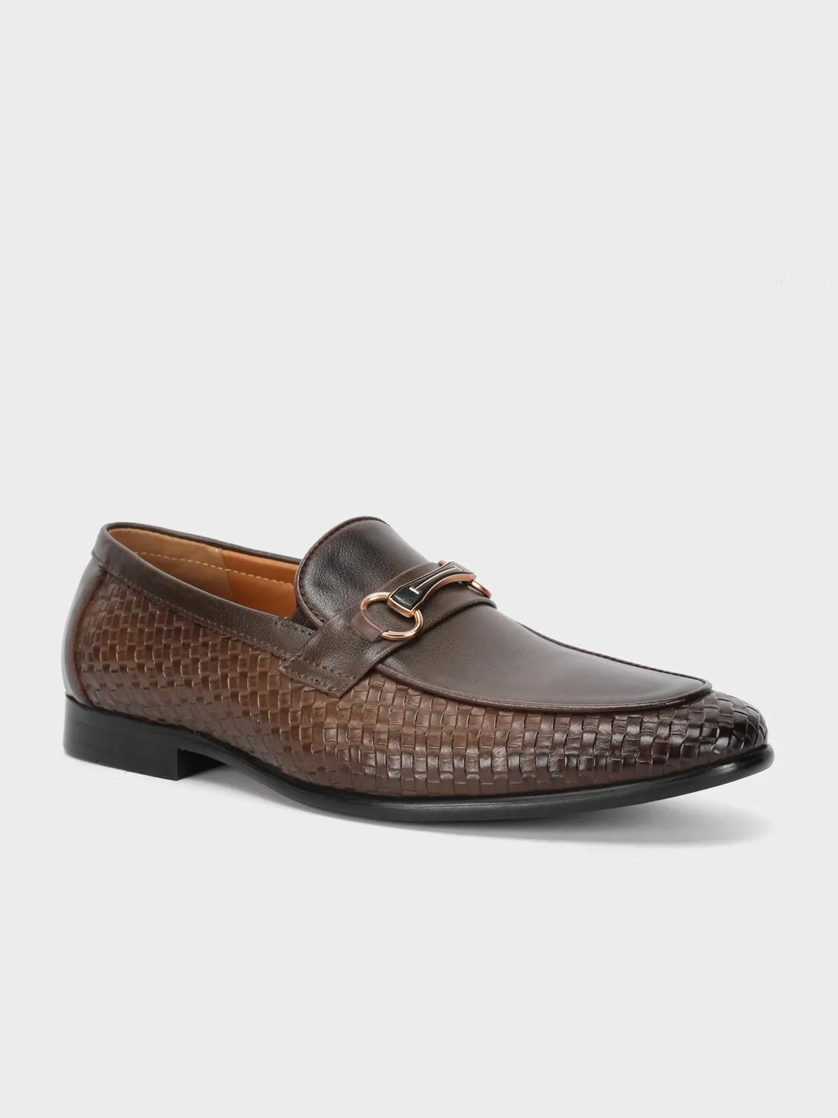 Mens "CHICORY" Leather Formal Textured Shoes