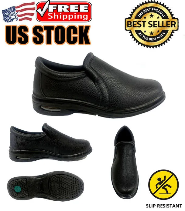 Men's Restaurant Oil Resistant Kitchen Work Shoes Slip-On Skid Non-Slip12002