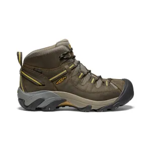 Men's Targhee II Mid Waterproof Hiking Boots  |  Black Olive/Yellow