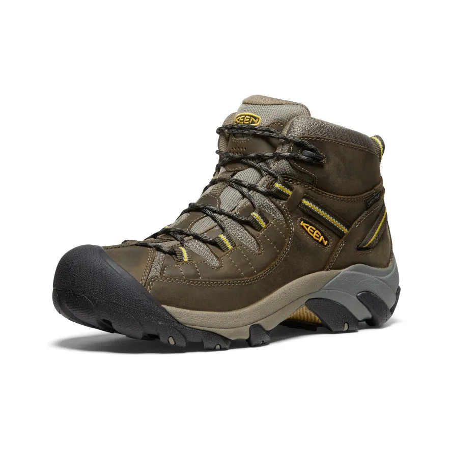 Men's Targhee II Mid Waterproof Hiking Boots  |  Black Olive/Yellow