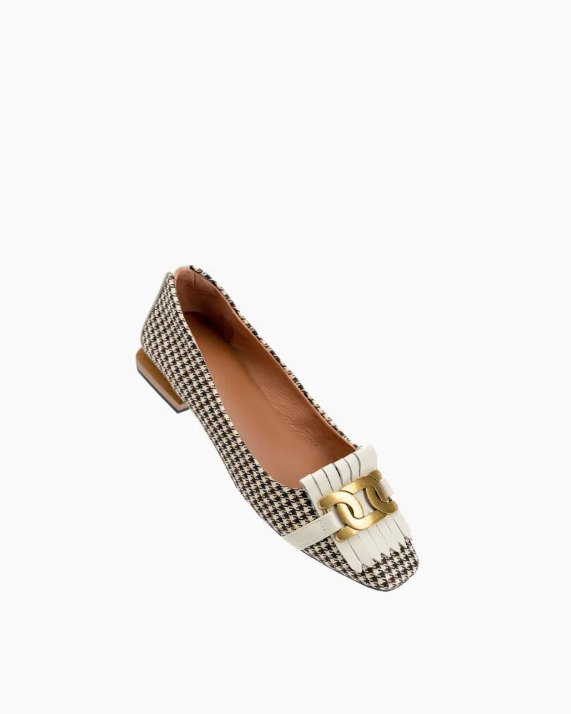 Metal Decor Fringe Design Loafers