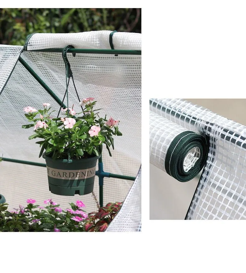 Mini Garden Plant Flower Greenhouse with Roll Up Curtains Door 120cm