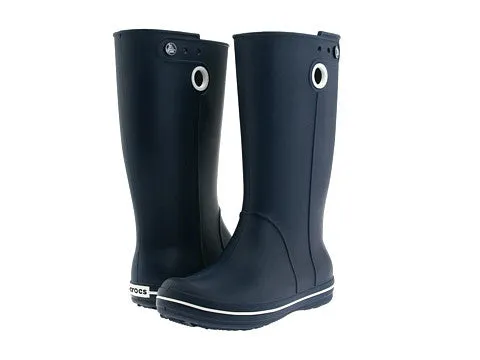 NEW Womens Ladies CROCS CROCBAND JAUNT Wellies Rain Boots Rainboots Foul Weather NAVY BLUE 6