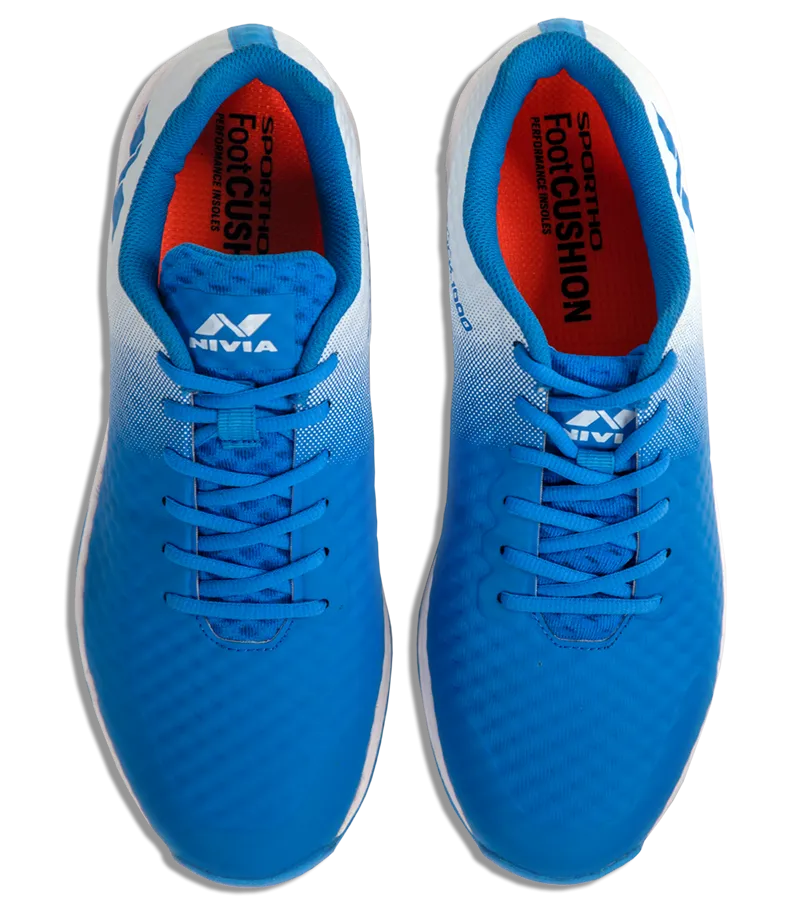 Nivia Crick-1000 (Bowling) Cricket Shoes (Aster Blue/White)