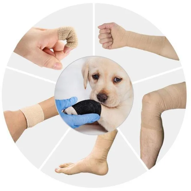 Non-Woven Elastic Fabric Self Adhesive Fitness, Knee Elbow Injury Support Bandage