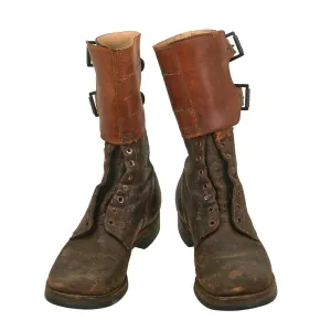 Original U.S. WWII Named M1943 Double Buckle Combat Service Boots - Matched Size 8½ B