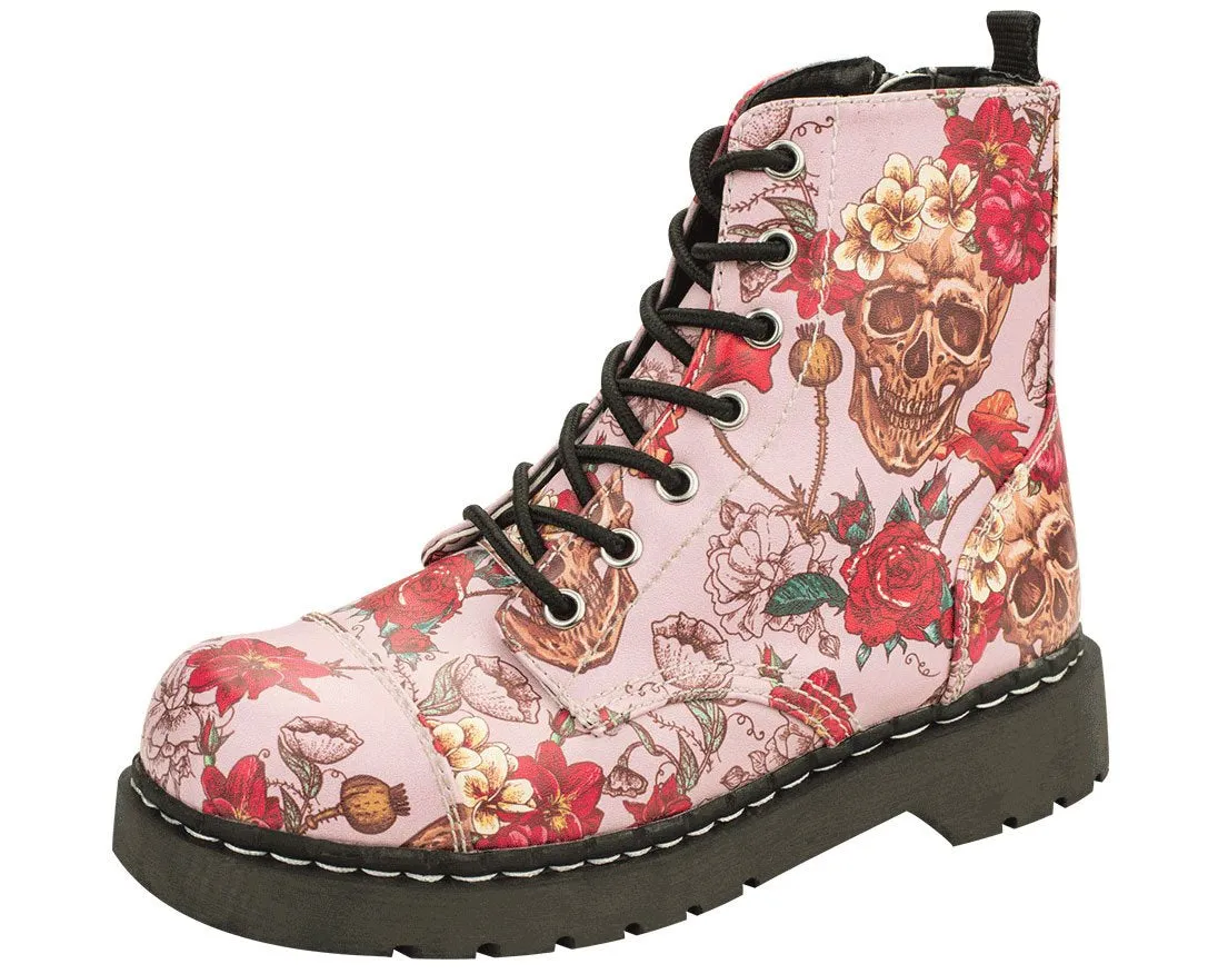 Pink Skull and Roses Boots - *FINAL SALE/NON-RETURNABLE