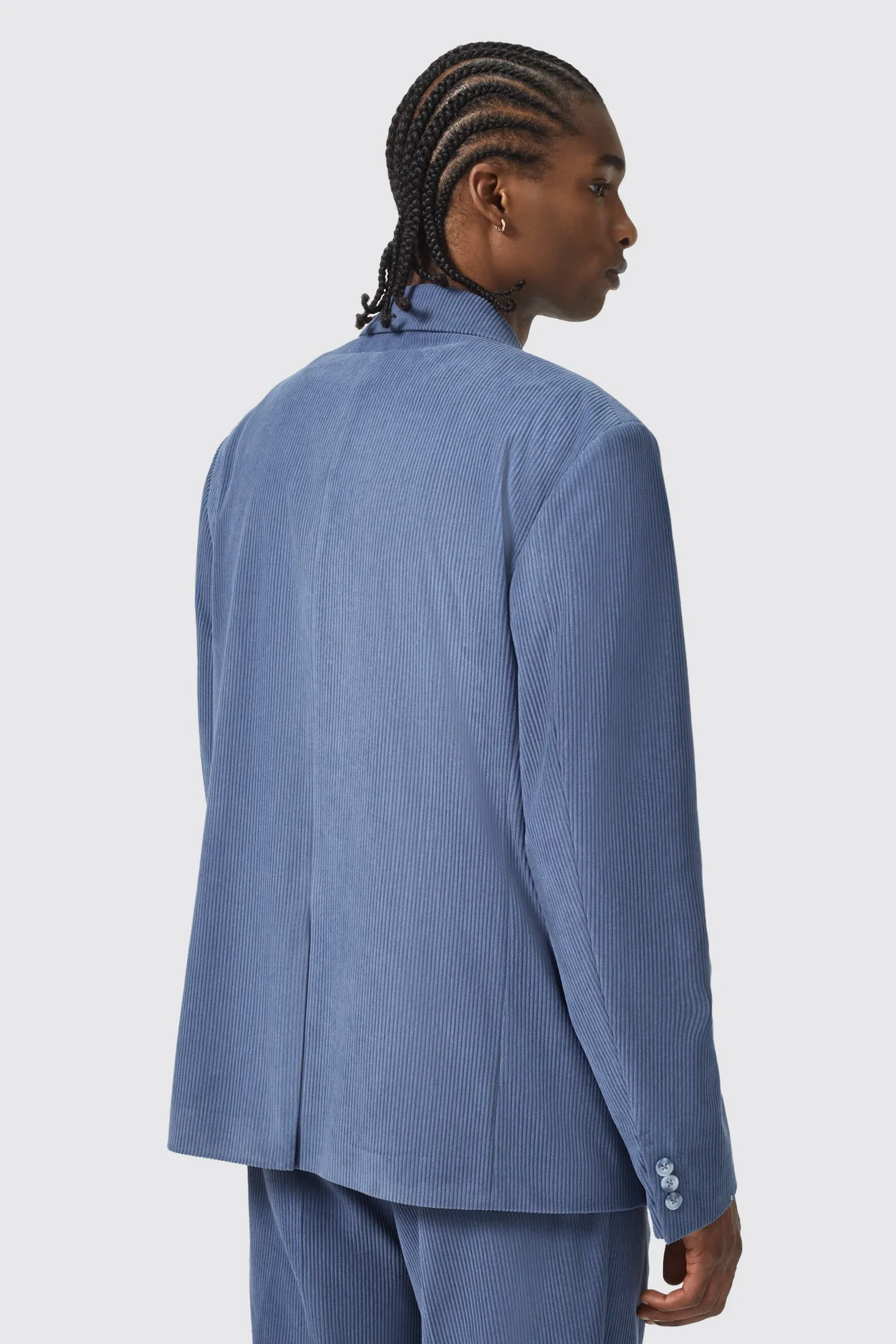 Pirlo Oversized Double Breasted Blue Corduroy Suit