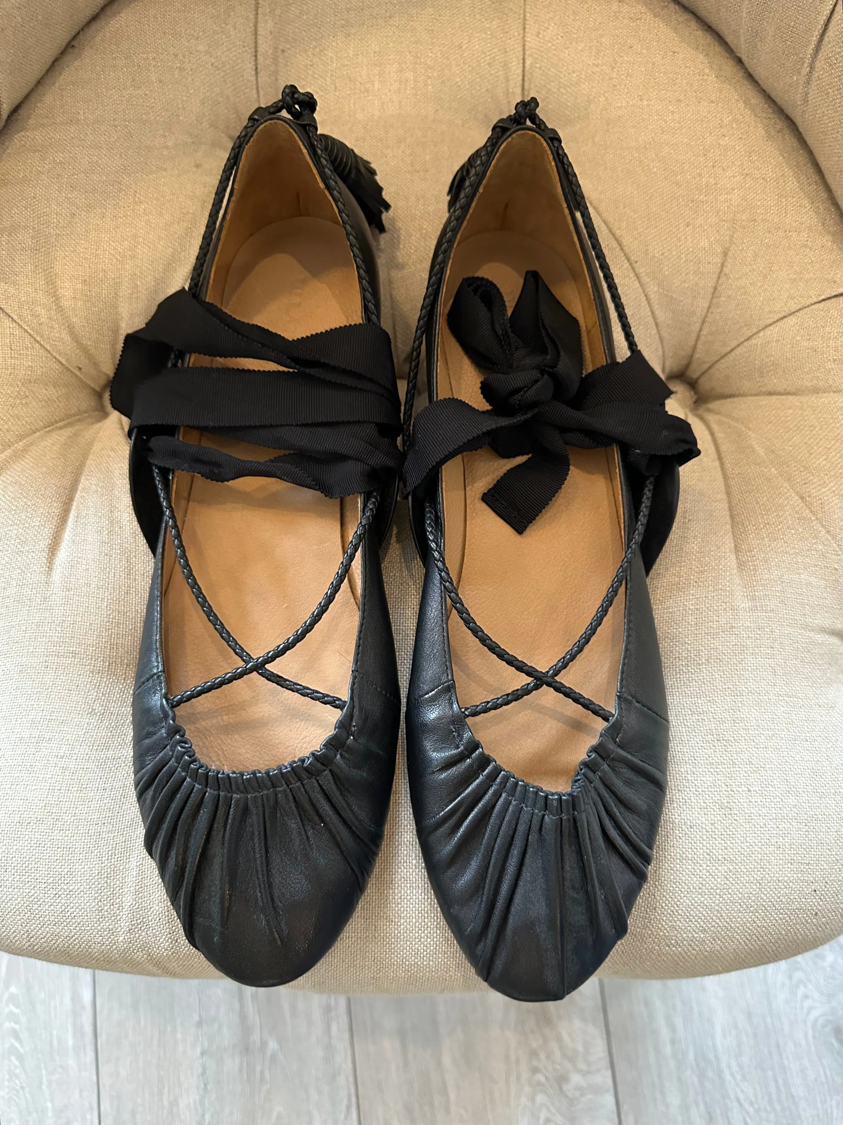 PRE-OWNED ULLA JOHNSON BALLET FLATS 40/41 RRP £495