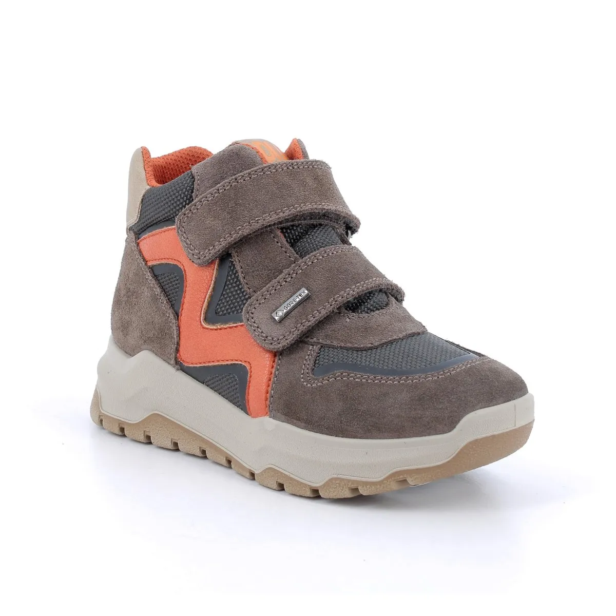 Primigi Boy's (Sizes 28-30) 6888800 Orange Patent/Grey Suede/Brown Fabric Gore-Tex