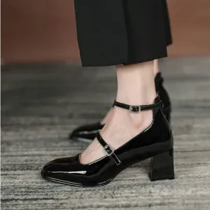 Purpdrank - Pumps Japanese Style Lolita Mary Jane Ladies Summer Footwear Gothic Black on Heeled Shoes for Women 2023 High Heels Lastest Slip