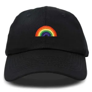 Rainbow Embroidered Ball Cap Black