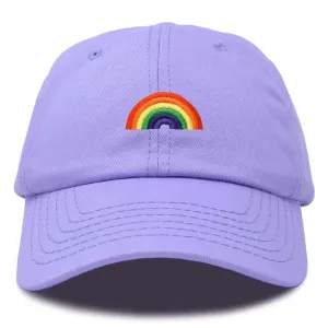 Rainbow Embroidered Ball Cap Lavender