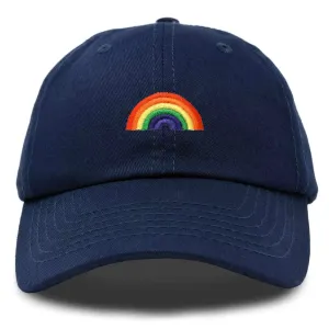 Rainbow Embroidered Ball Cap Navy