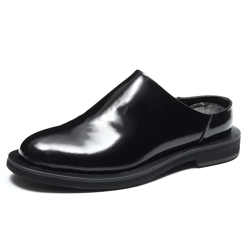 Retro Shiny Slip-On Genuine Leather Shoes