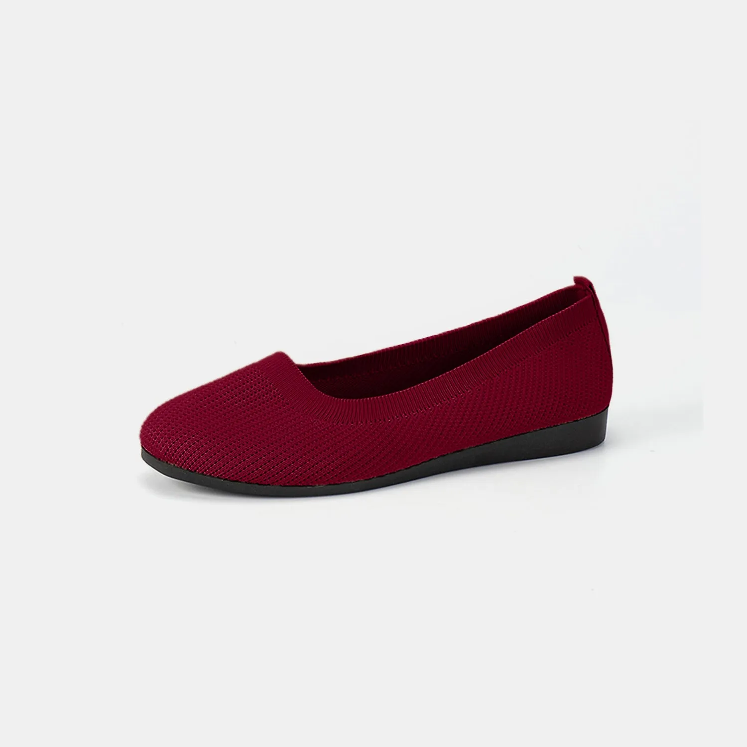 Round Toe Knit Ballet Flats