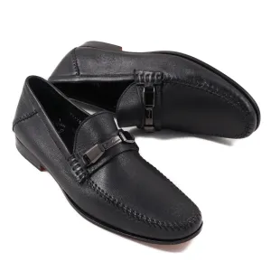 Santoni Soft Leather Loafers in Black