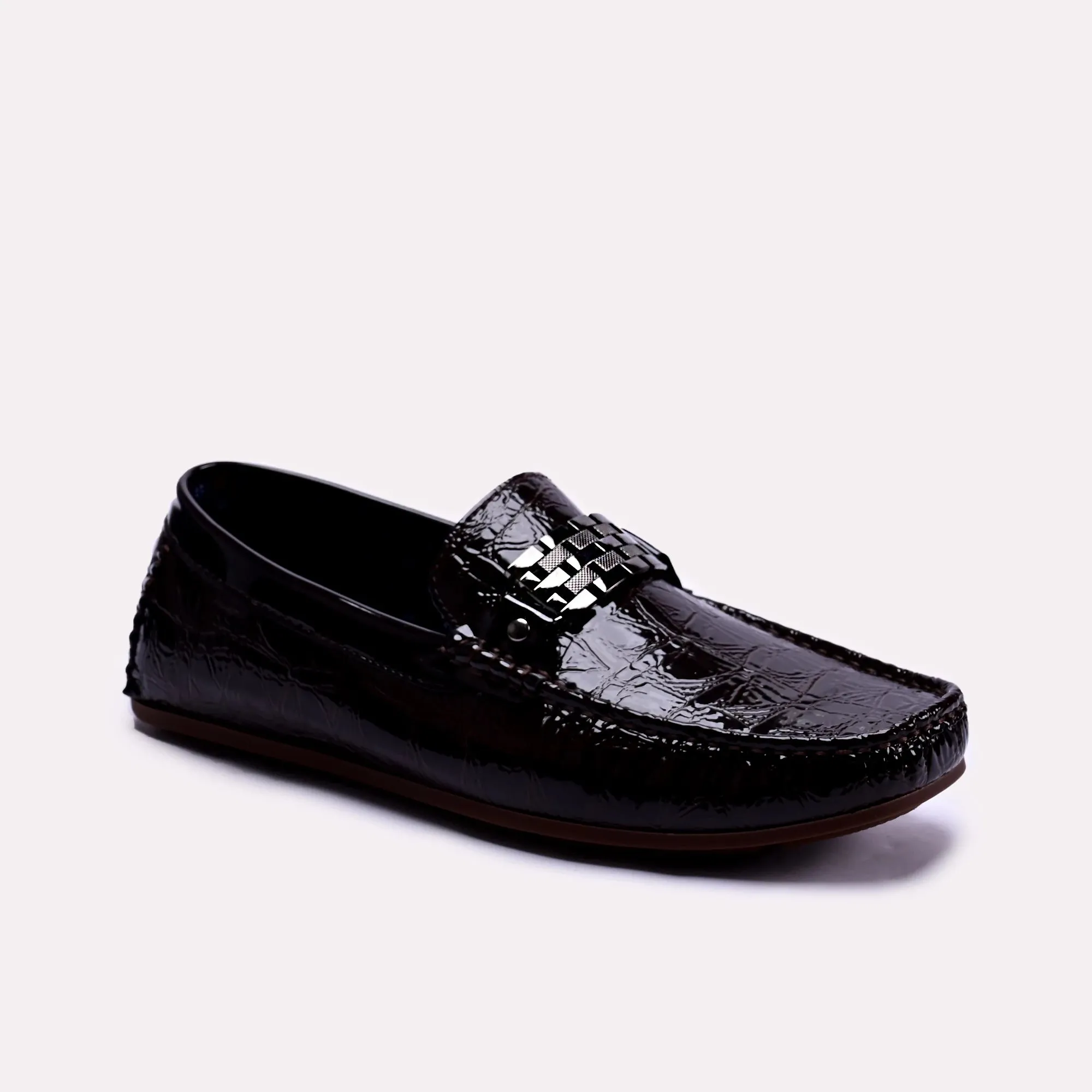 Sean Brown Embossed Loafers 0130792