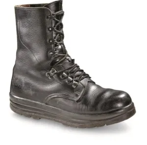 SWISS BLACK LEATHER COMBAT BOOTS- SURPLUS