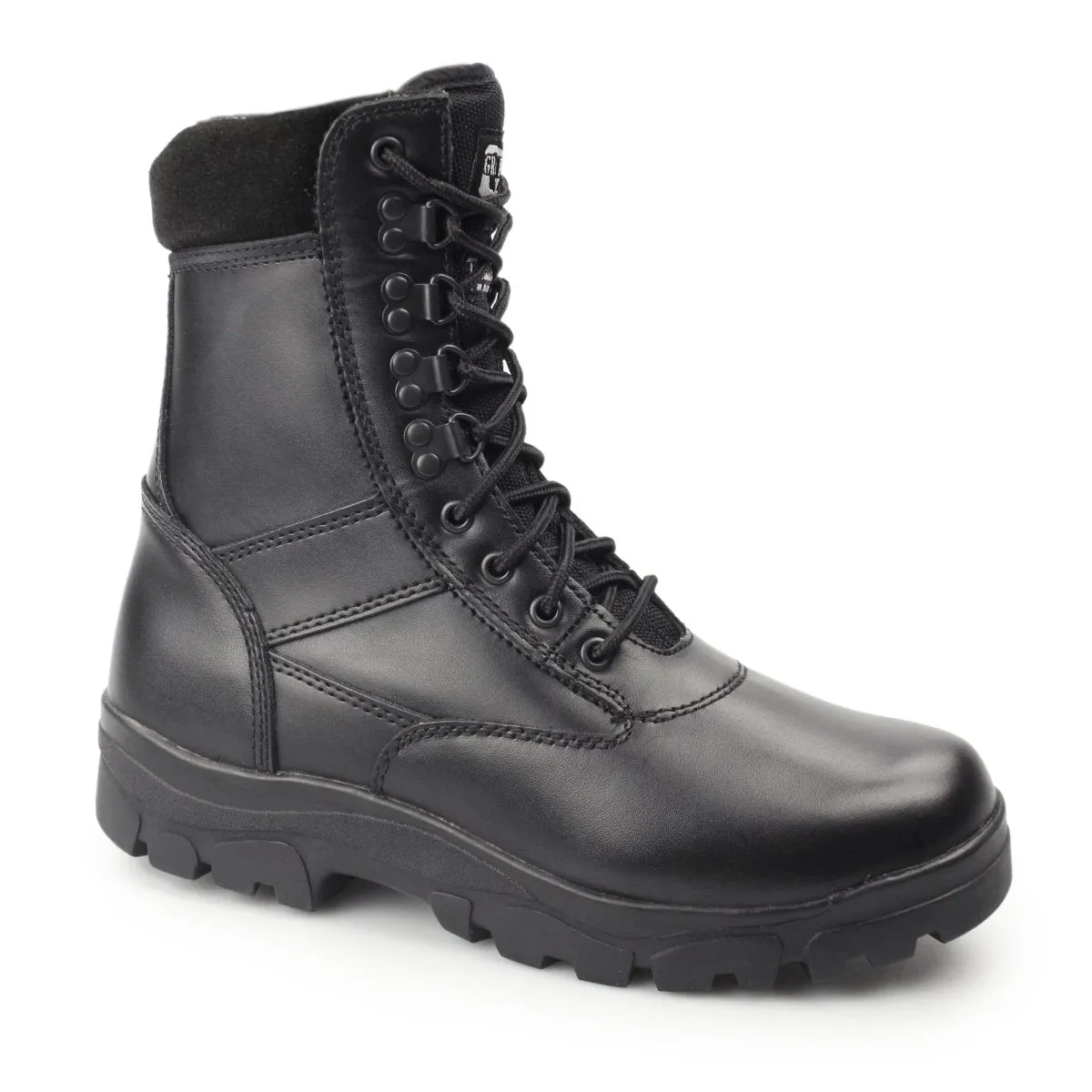 TOP GUN Unisex Leather Work Boots Black