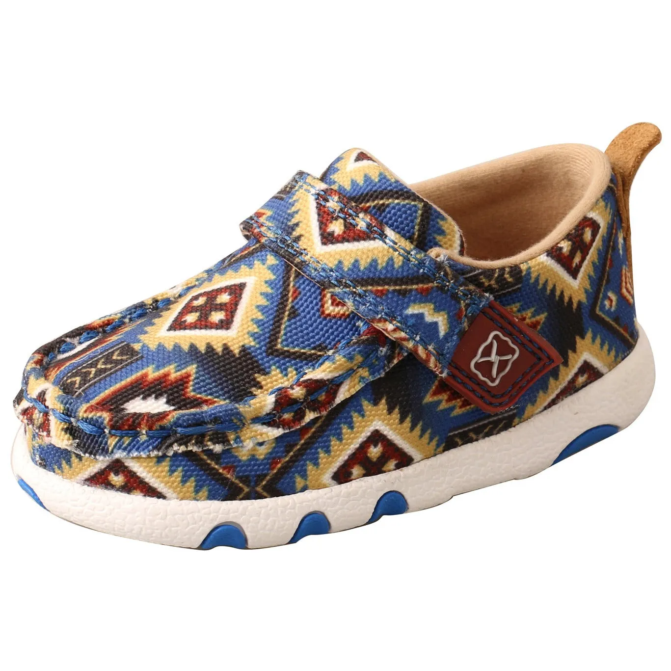 Twisted X Infant & Toddler Blue Aztec Driving Moc