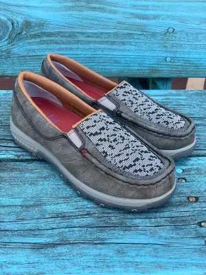 Twisted X Women's Slip On Driving Moc Grey Casual Shoe WXC0015