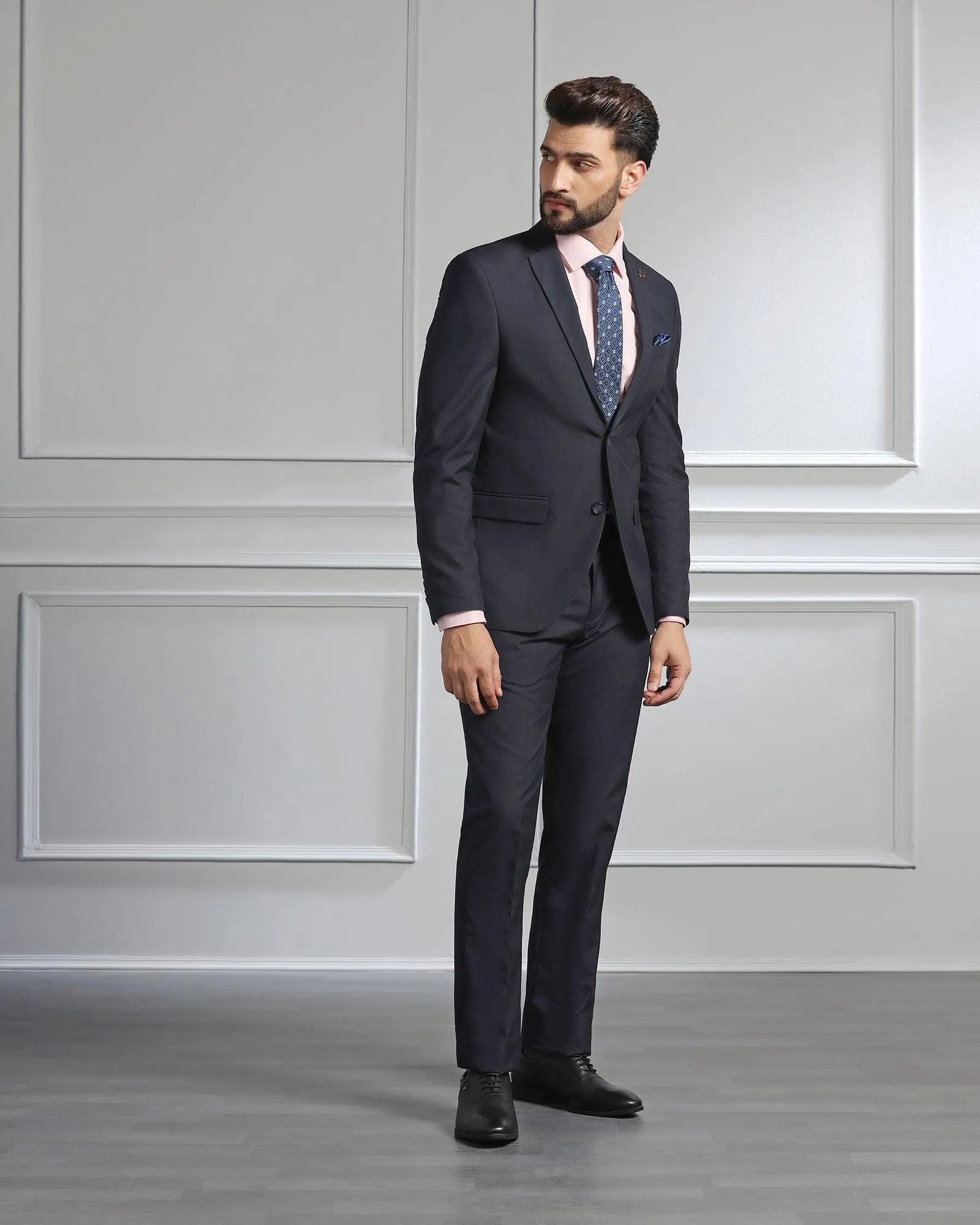 Two Piece Navy Solid Formal Suit - Dorris