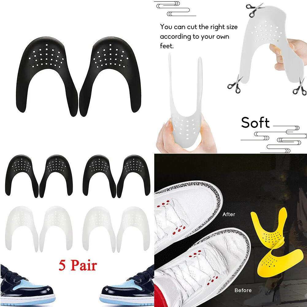 US 5~10 Pairs Anti-Wrinkle Shoes Crease Protector Toe Cap Creasing Decreaser