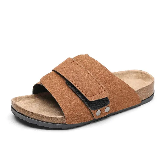 Vintage Suede Solid Slip-On Sandals