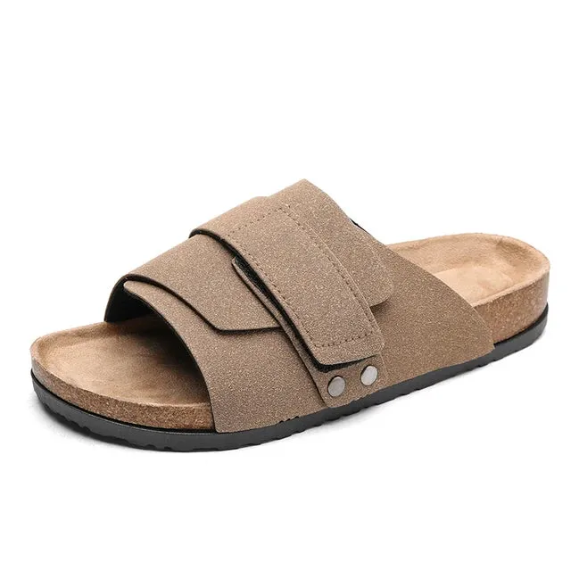 Vintage Suede Solid Slip-On Sandals